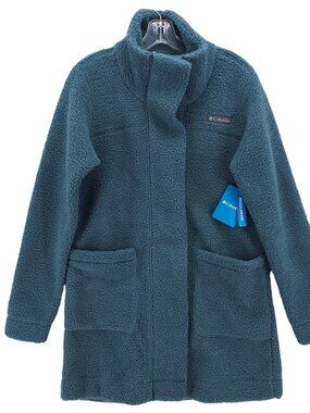 NWT COLUMBIA Panorama Long Jacket Blue High Pile Fleece Women's MEDIUM